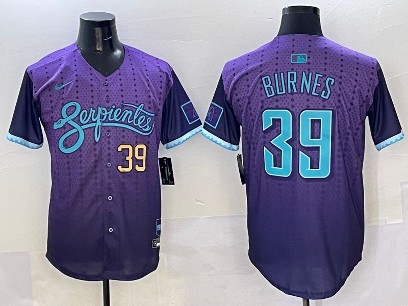 Men Arizona Diamondback #39 Burnes Purple Joint Name 2025 Nike MLB Jersey style 6->arizona diamondback->MLB Jersey
